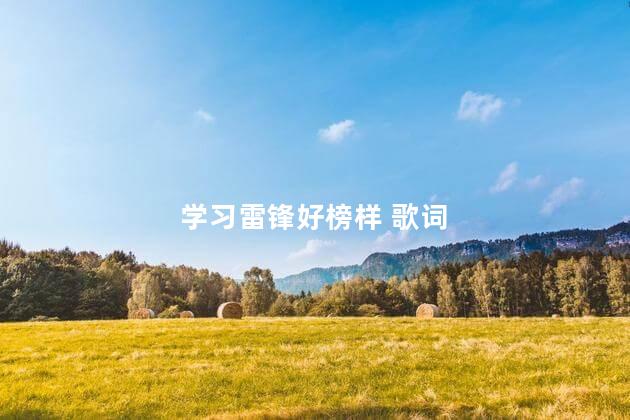 学习雷锋好榜样 歌词